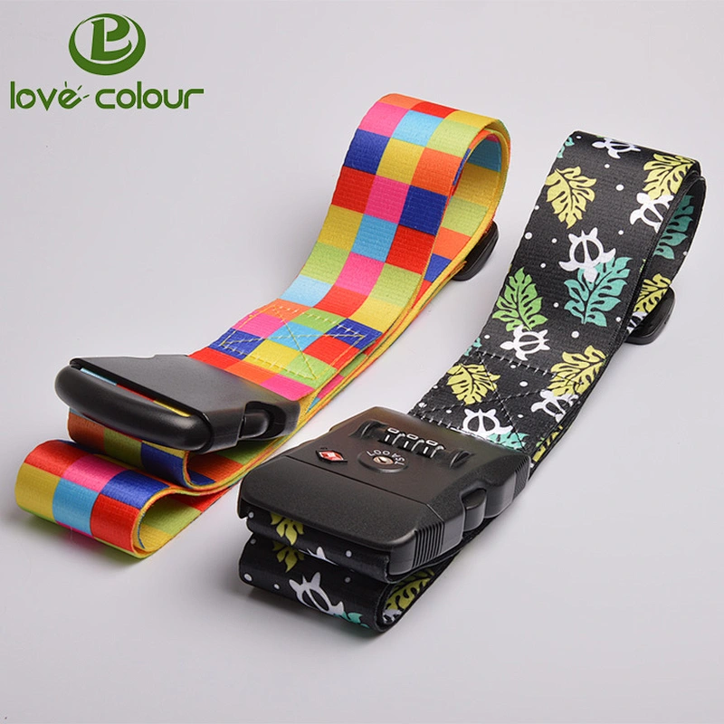 Personalised polyester multicolor travel luggage belt luggage strap