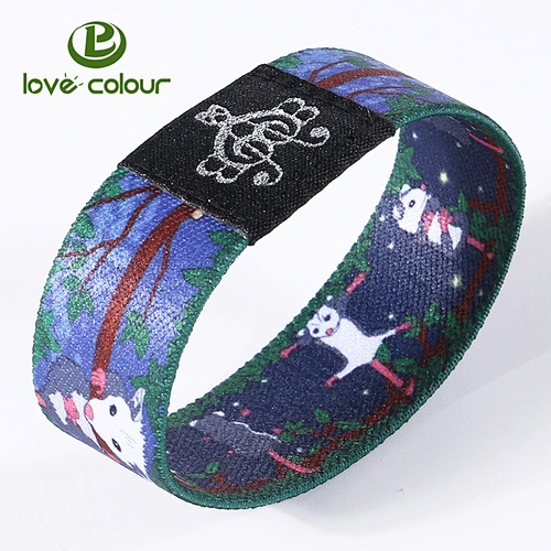 Custom print logo outdoor activity elastic wristband with polyester material