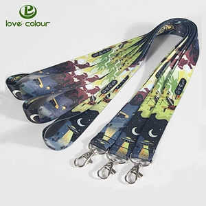 Polyester Material Lanyard Key Chain Custom Logo Lanyard Ribbon