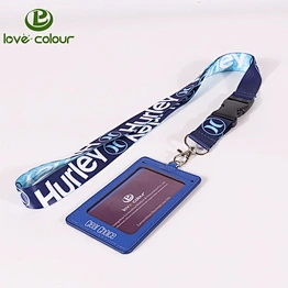 Polyester printing lanyard with individual logo and badge holder for event