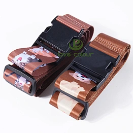 Custom Polyester Heavy Duty Adjustable Luggage Strap Suitcase Travel Belt