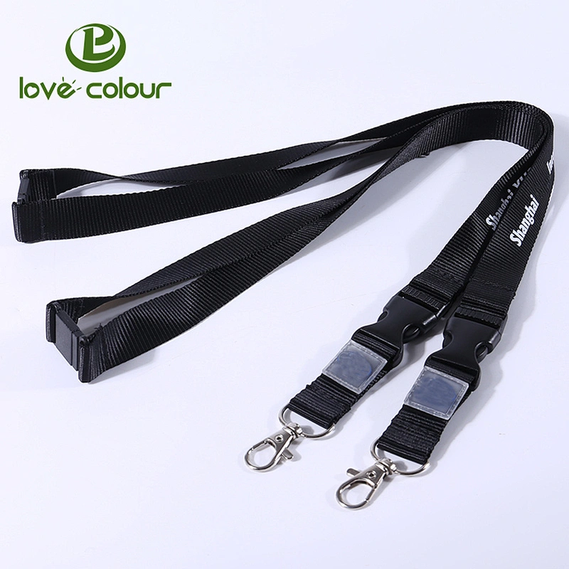 Custom 20mm Lanyard Polyester Screen Printing with Release Buckele and safety buckle
