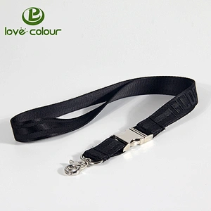 Nylon custom neck lanyard strap with detachable buckle clasp bulldog clasp