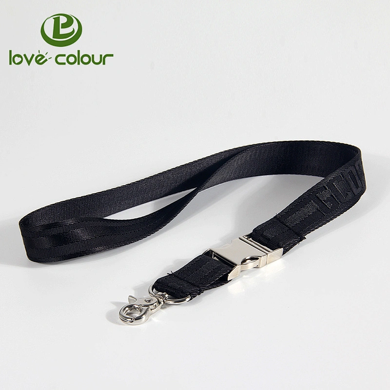 Nylon custom neck lanyard strap with detachable buckle clasp bulldog clasp