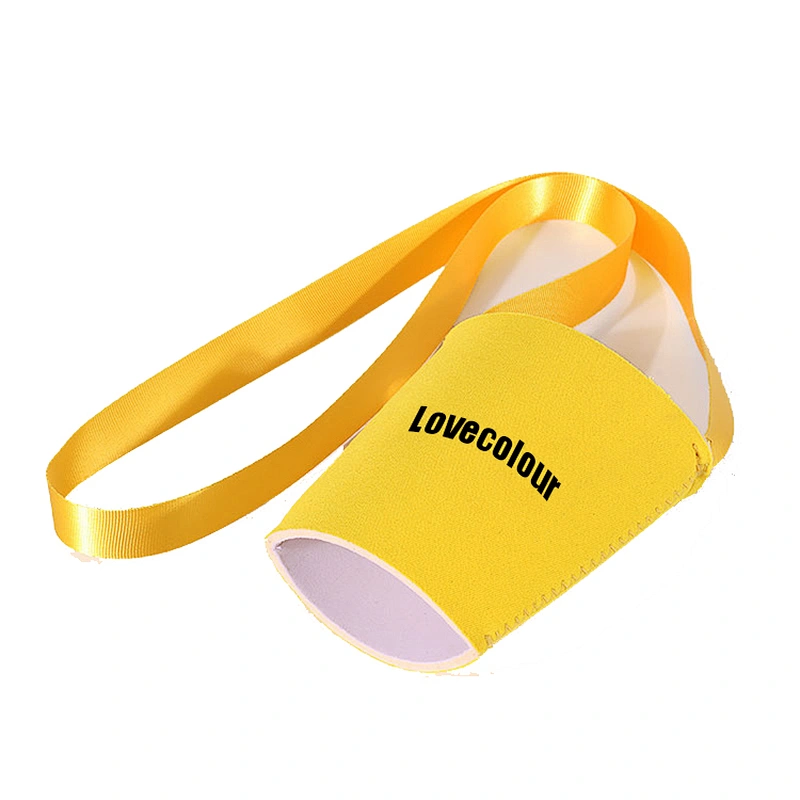 Bulk Cheap Neoprene Wine Glass Holder With Lanyard
