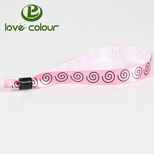 Disposable plastic lock fabric wristband cheap for music festival