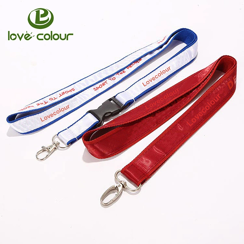 Hot design polyester satin soft woven lanyards with custom company logo