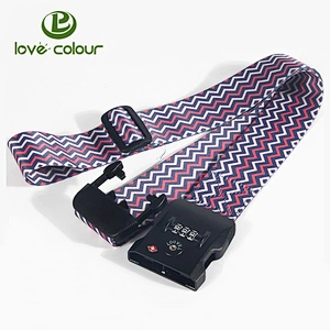 Factory custom travel tsa lock heat transfer printing luggage strap belt