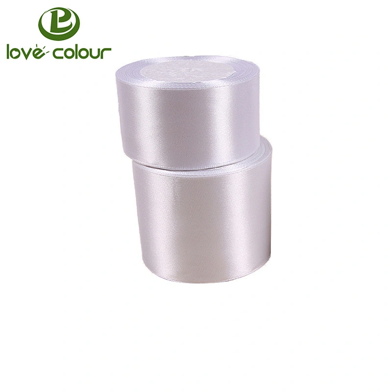 Guangzhou supplier wholesale custom double sided 50mm white blank satin ribbon