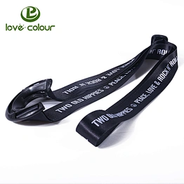 Heat transfer black water bottle holder lanyard with adjustic buckle