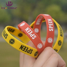 Printed Logo Soccer Silicone Wristband Bracelet Custom CMYK