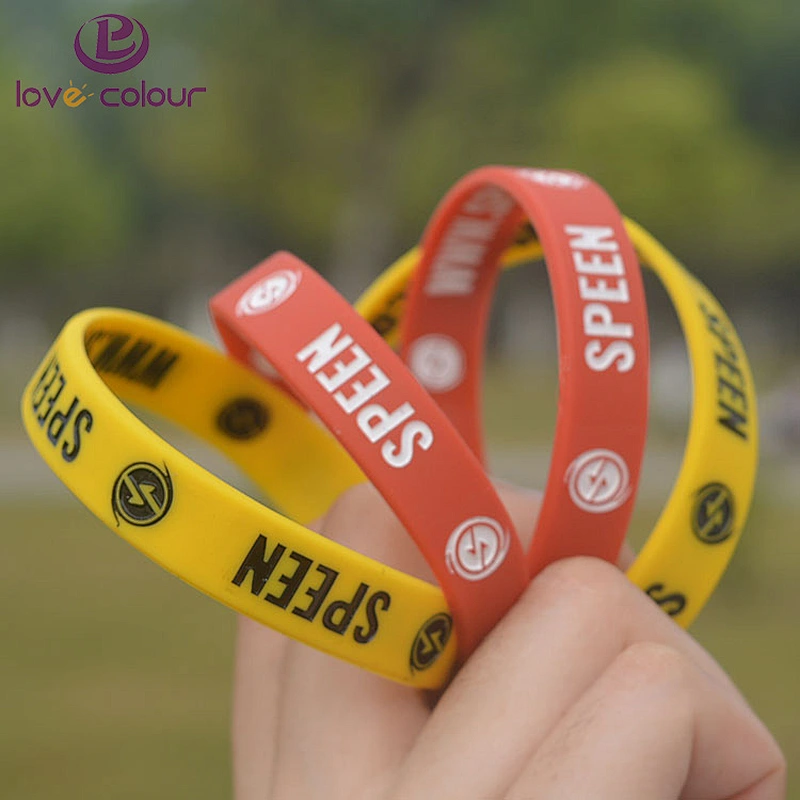 Printed Logo Soccer Silicone Wristband Bracelet Custom CMYK