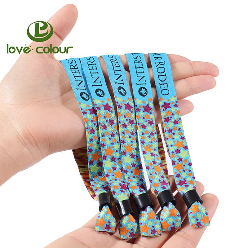 Custom Polyester Cloth Woven Fabric Wristbands
