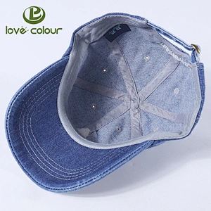 Guangzhou Factory Oem custom wholesale plain washed jeans canvas baseball caps for sport event