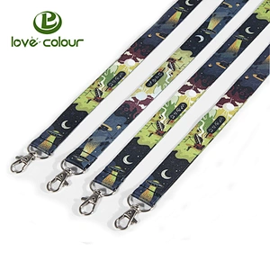 Custom polyester printing both sides id sublimation neck lanyard strap