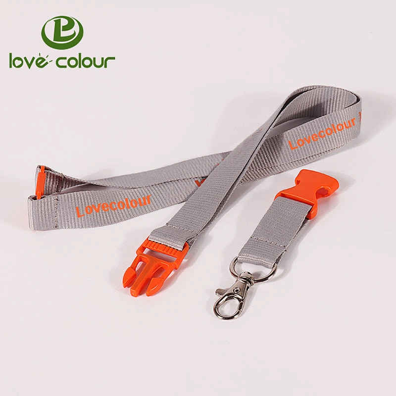 Custom Black SilkScreen Printing Lanyard Strap (with id card,cell phone holder,pen holder)