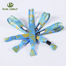 Customized Factory Price Heat Transfer Polyester Wristband with Security Locks
