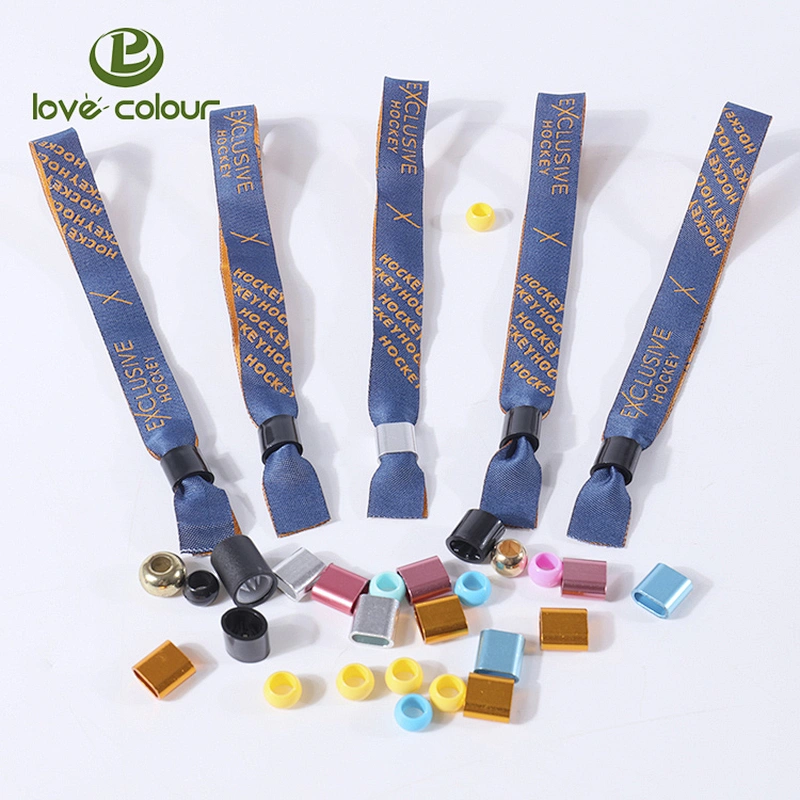 Custom Fabric handicraft polyester woven numbered wristbands for event
