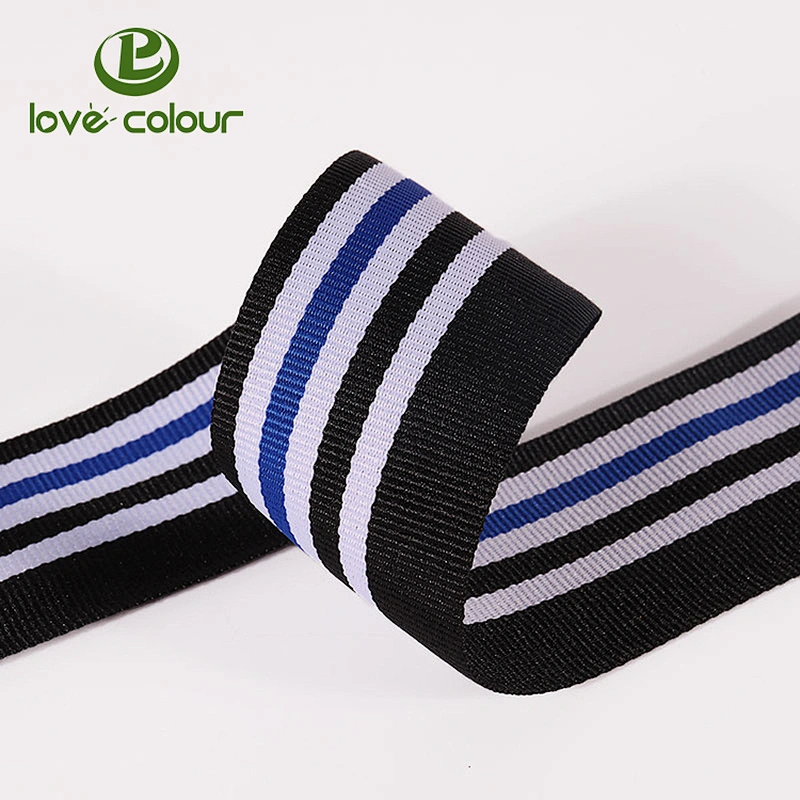 Factory custom polyester webbing with silver reflective tape for safety