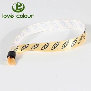Custom fabric polyester festival wristband for one time use