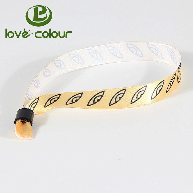 Custom fabric polyester festival wristband for one time use