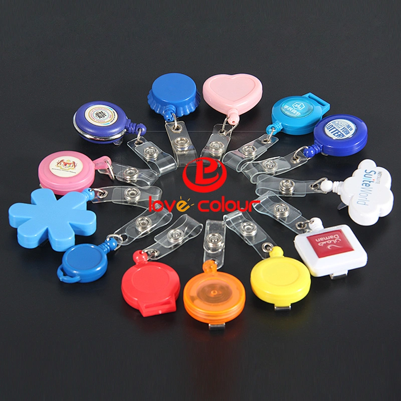 Promotion plastic ski pass holder/retractable badge reel