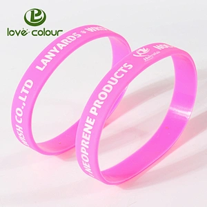 Oem custom promotion debossed printing silicone bracelet