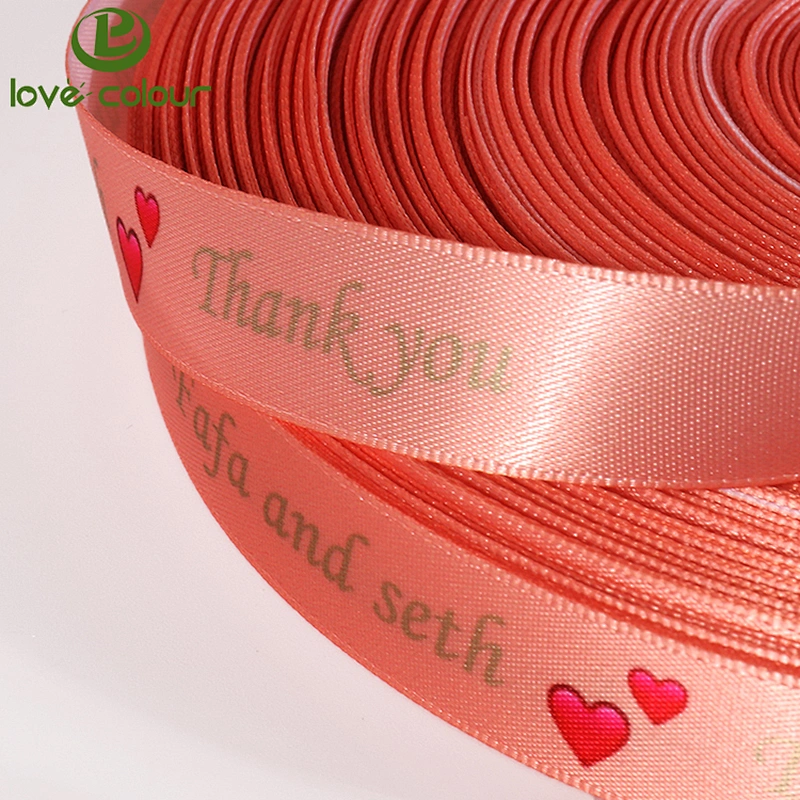 Popular Customized polyester heat transfer satin ribbon for gift packing