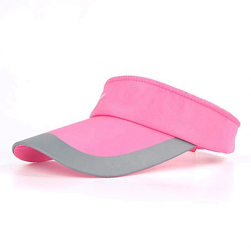 Custom Plain Printing Sun Protection Visor Hat Cap in Pink Color