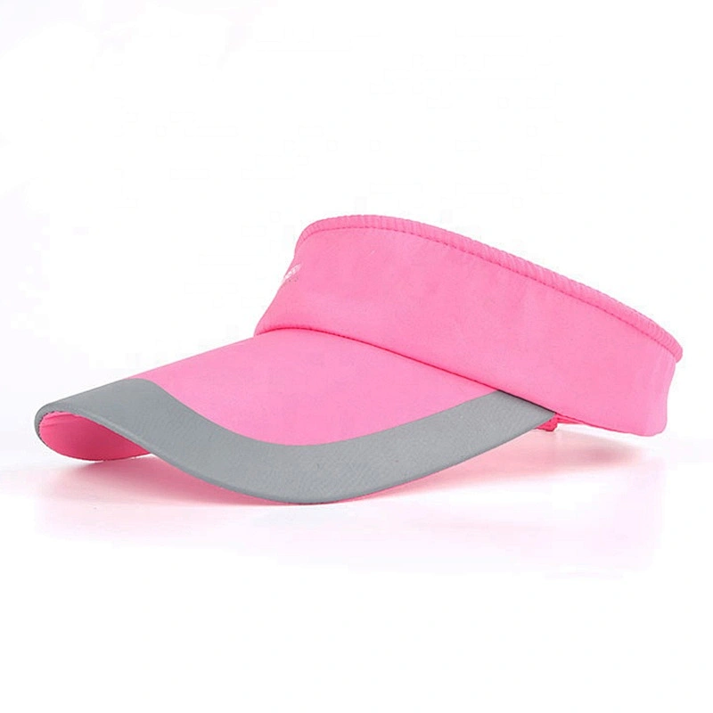 Custom Plain Printing Sun Protection Visor Hat Cap in Pink Color
