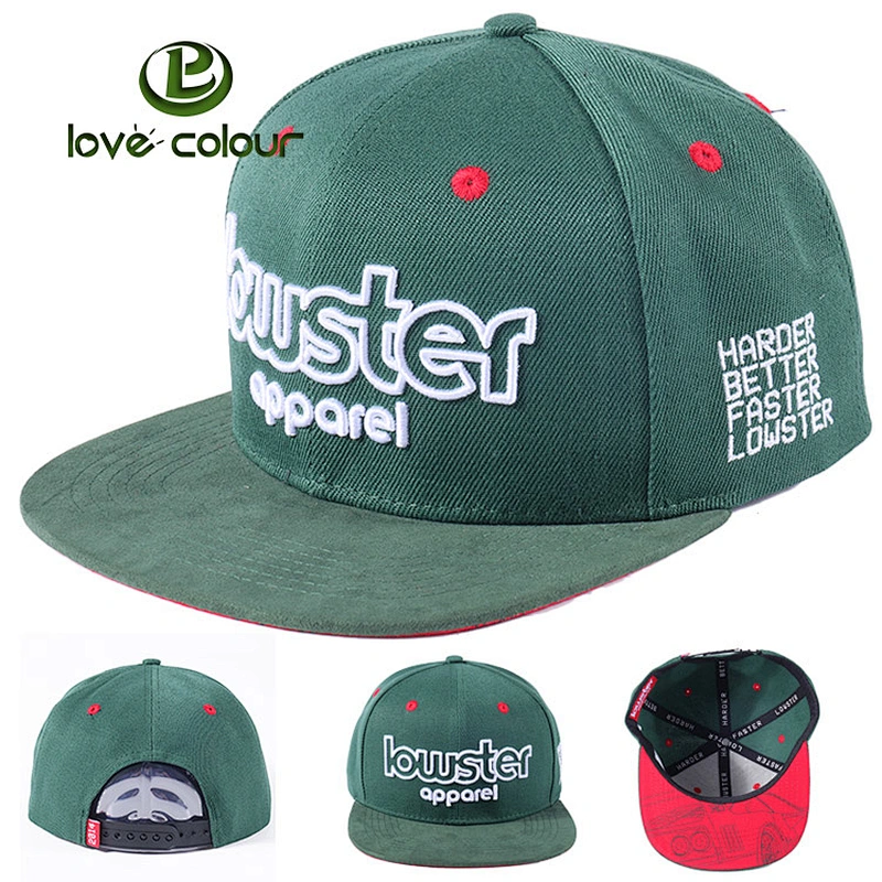 Hot sale cotton material cheap custom embroidery flat brim snapback caps