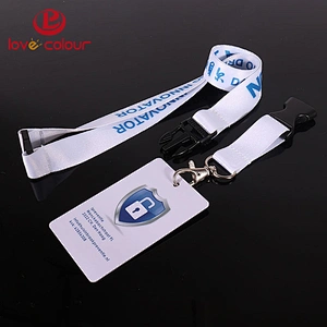 New style polyester neck lanyard strap and hard plastic id card