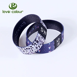 Soft polyester custom elastic wristband for promotion