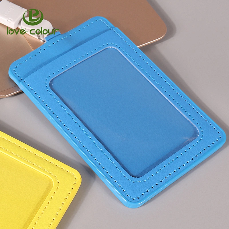 Personalized custom color business Pu id card holder