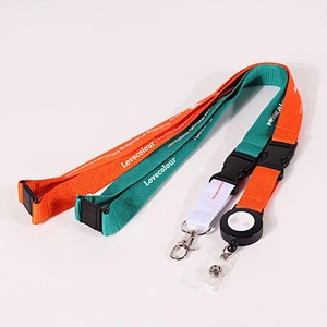 New design Silk Screen polyester lanyard rope with id badge reel