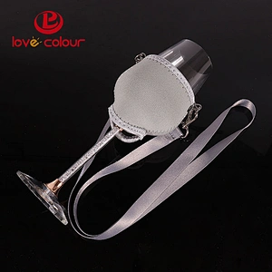 Customized Neoprene Wine Glass Stubby Cooler Holder With Strap
