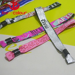Custom polyester woven wristbands with smart lock for outdoor music events