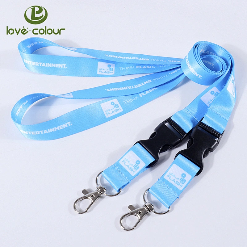 Custom full color printing polyester lanyard strap with client logo