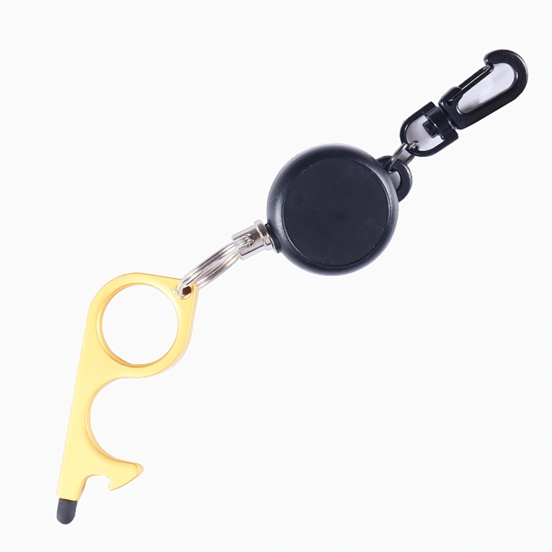 No Touch Door Opener Keychain With Badge Reel