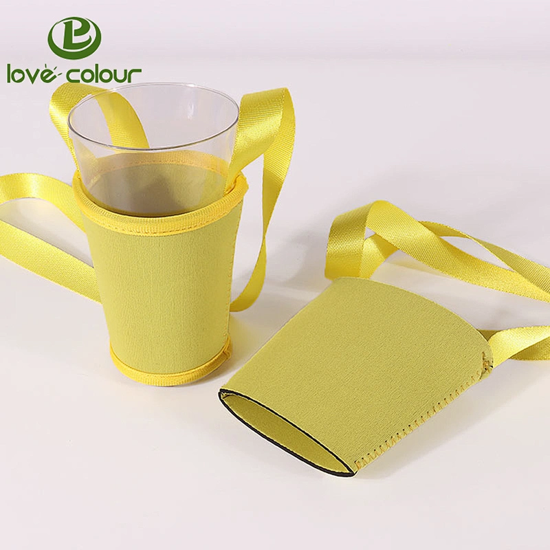 Custom neoprene beer glass holder polyester lanyard with big discount / Lanyard with wine glass holder