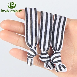 Fashionable Promotional Custom Ribbon Elastic Knot Hair Tie for Girls