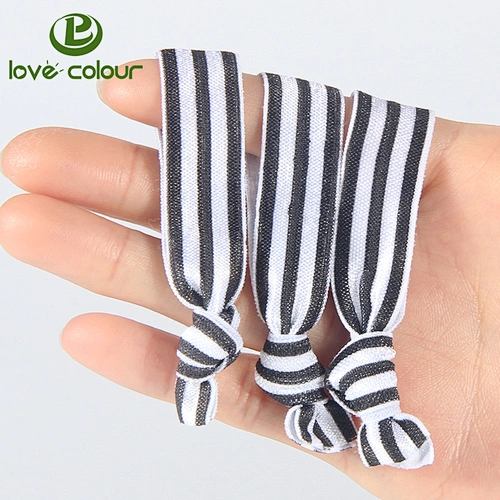 Fashionable Promotional Custom Ribbon Elastic Knot Hair Tie for Girls