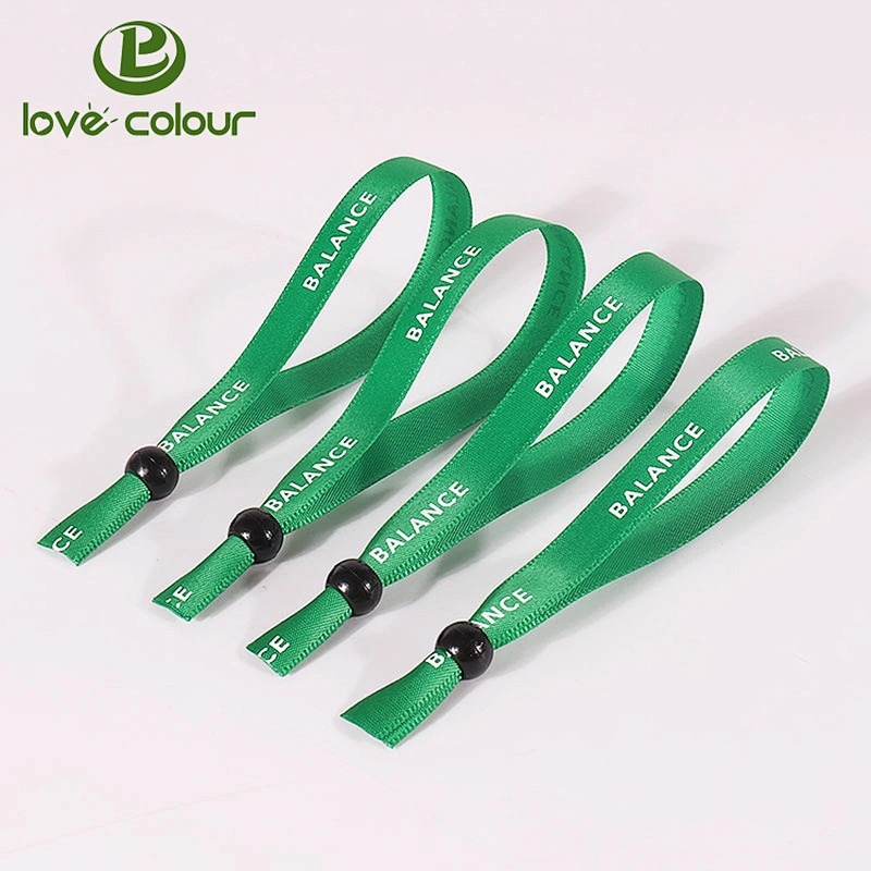 Festival polyester custom satin wristband bracelet for hallowma with plastic clasp