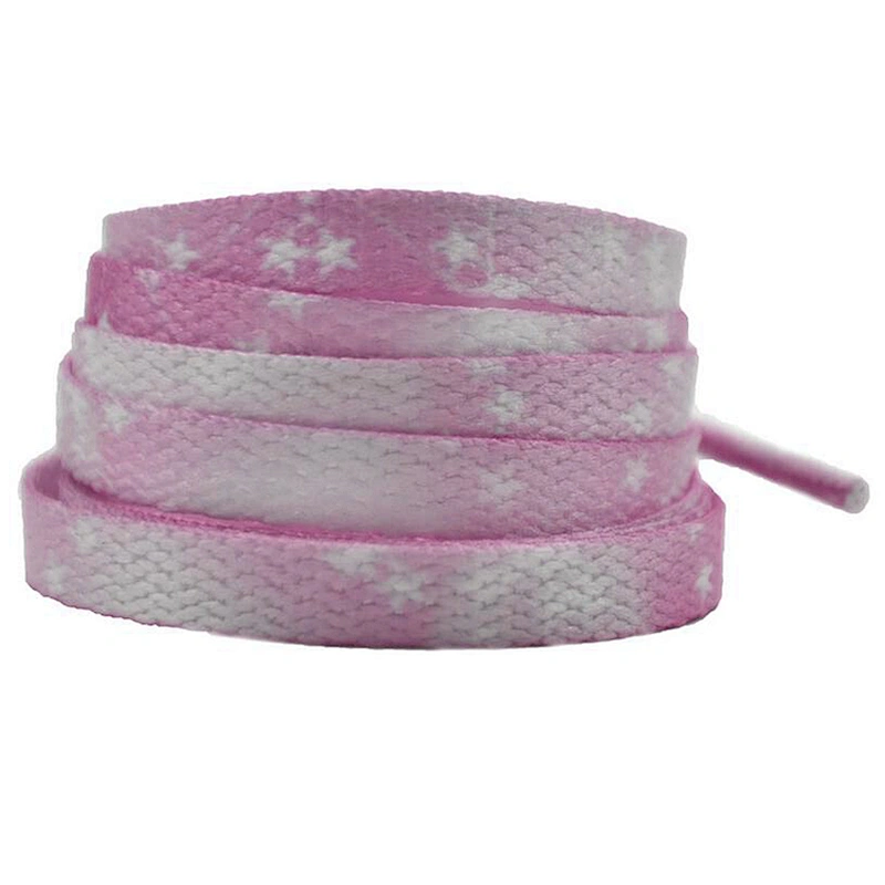 100% polyester custom solid color flat shoelaces with logo printed plastic tip ends
