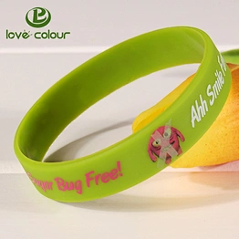 Custom made animal print rubber silicone wristband with silkscreen printing logo