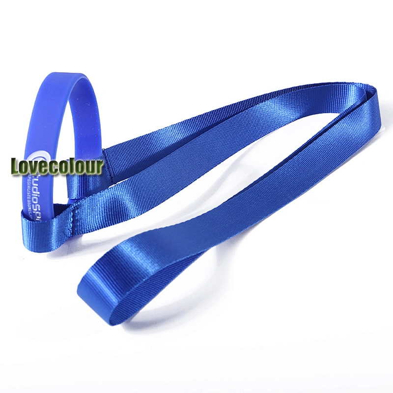 Promotional coffee cup holder lanyard with silicone wrist band for events