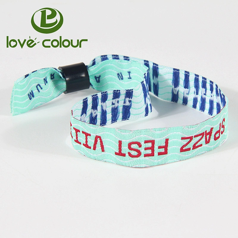 Professional factory direct sale festival fabric textile custom woven wristbands