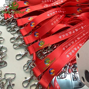Hot custom polyester chinese red lanyard for festival event