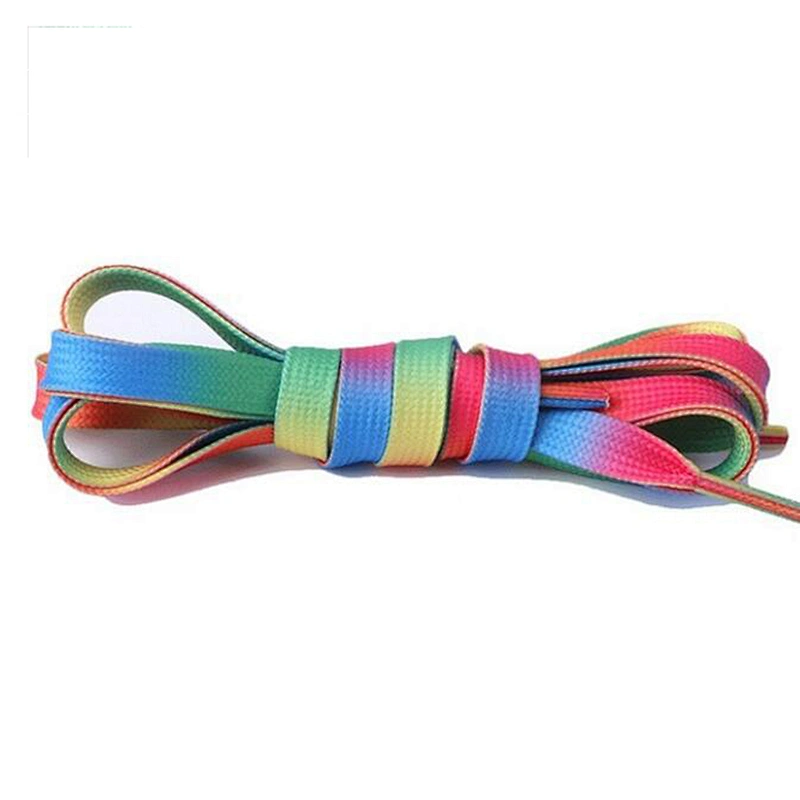 Promotion custom logo printed shoe laces flat polyester shoelaces