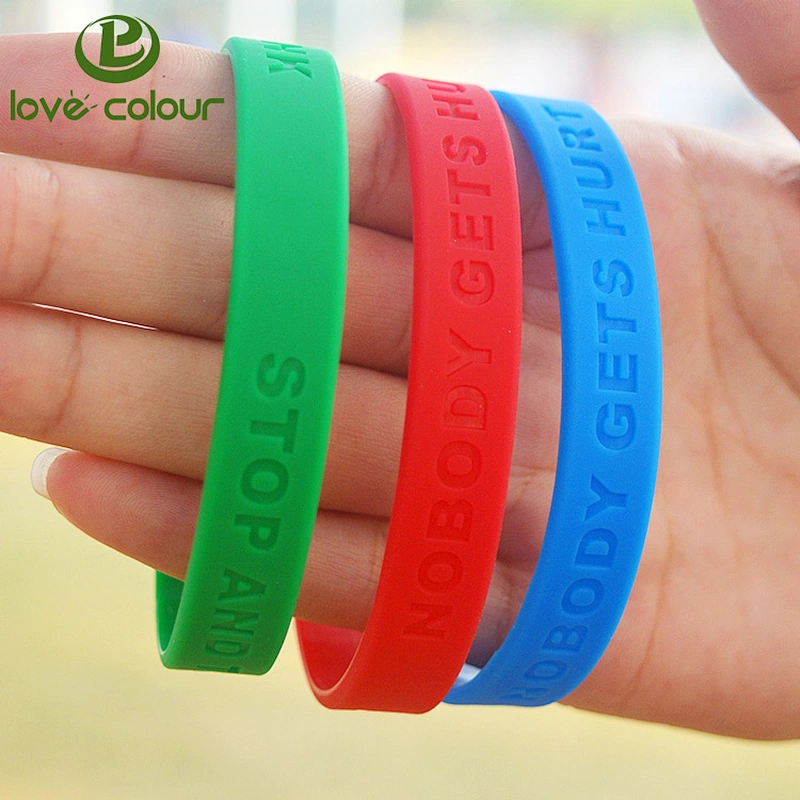 Custom wholesale silicone bracelet charity silicone wristband with event logo